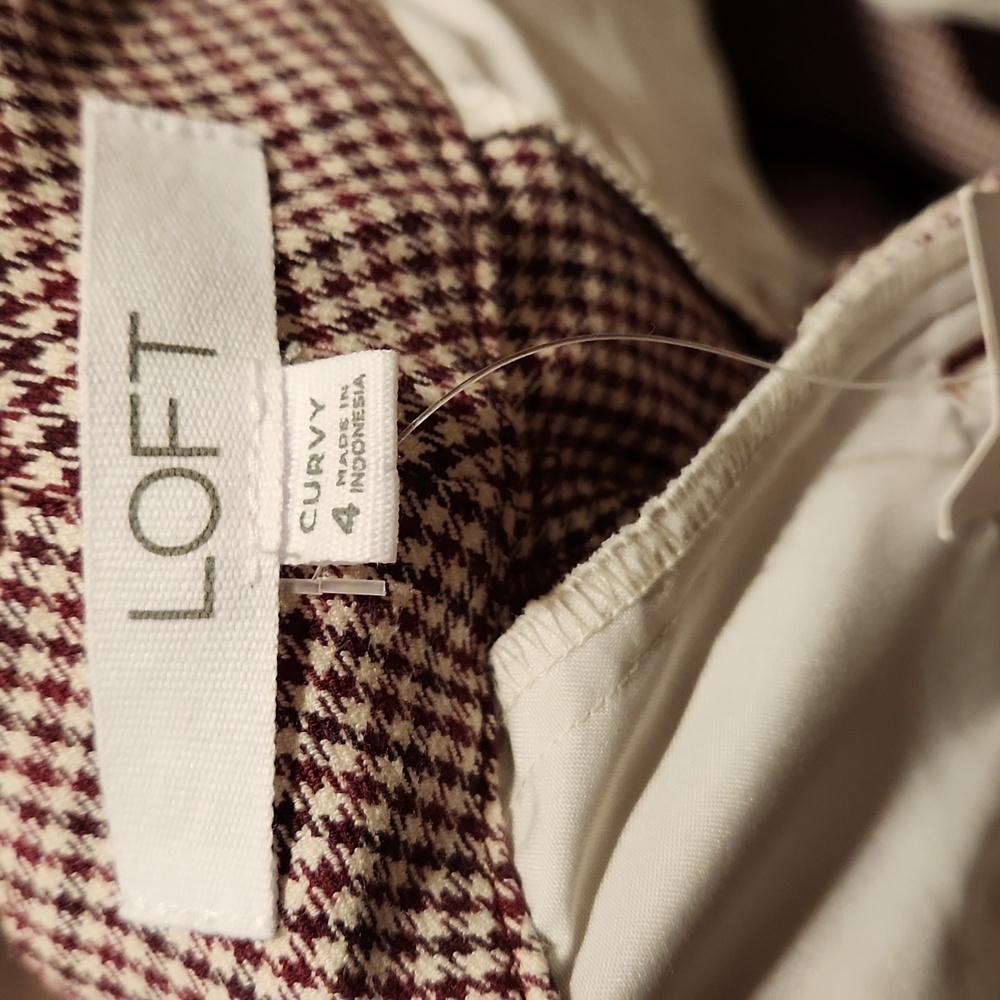❤️ NWT! LOFT HIGH RISE CURVY SUTTON SKINNY PANTS IN MINI HOUNDSTOOTH, 4 (27) - Picture 5 of 8